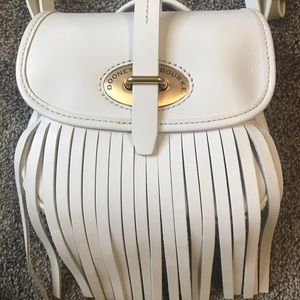 Dooney & Bourke White small purse with fringe